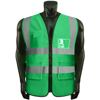Custom Mesh Safety Vest Class 2 High Visibility Reflective with Pockets Construction Workwear CustomTok