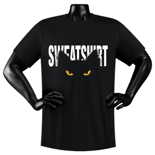Stealth Cat Graphic T-shirt Minimalist Hidden Design in 'SWEATSHIRT' Print CustomTok