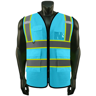 Custom Mesh Reflective Safety Vest with Zipper High Visibility Vest Outdoor Construction Protective Workwear CustomTok