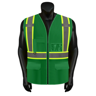 Custom Safety Vest Heavy-Duty Knit Fabric with Reflective Strips CustomTok