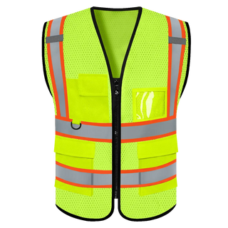 Custom Mesh Reflective Safety Vest with Zipper High Visibility Vest Outdoor Construction Protective Workwear