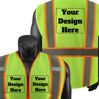 Breathable Mesh Safety Vest - High-Visibility & Reflective Free Custom Printing (S-4XL) CustomTok