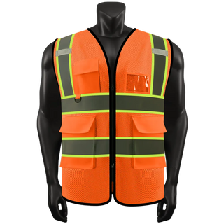 Custom Mesh Reflective Safety Vest with Zipper High Visibility Vest Outdoor Construction Protective Workwear CustomTok