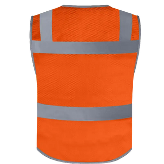 Custom Safety Vest with 11 Pockets Class 2 High Visibility Reflective Construction Workwear