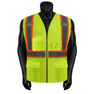 Custom Safety Vest Heavy-Duty Knit Fabric with Reflective Strips CustomTok
