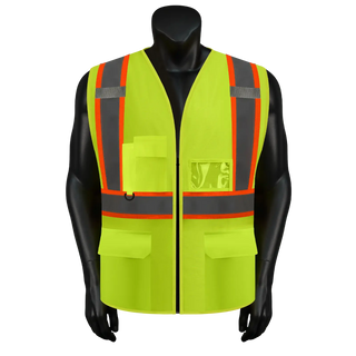 Custom Safety Vest Heavy-Duty Knit Fabric with Reflective Strips CustomTok